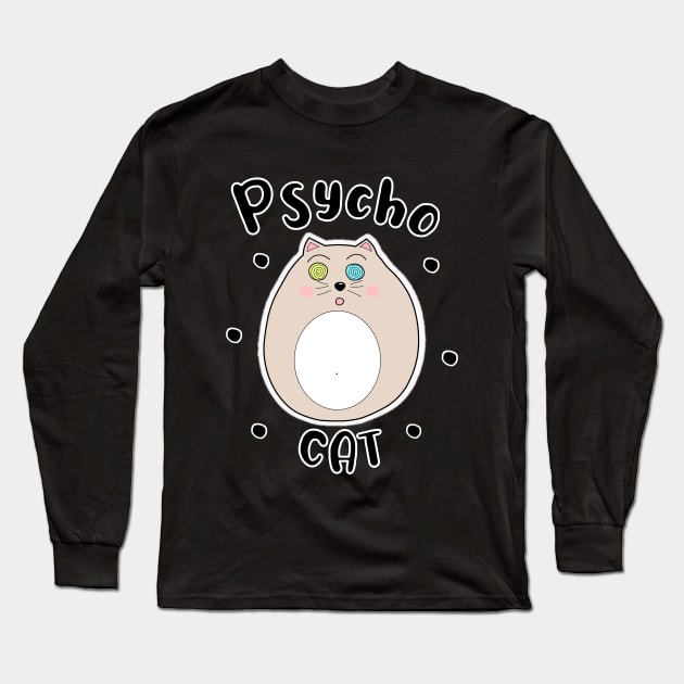 Psycho comic cat Long Sleeve T-Shirt by Meine Zwergenkinder
